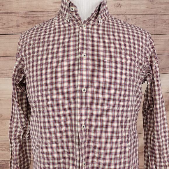 ROUNDTREE & YORKE TRIM FIT LONG SLEEVE BUTTON DOWN SHIRT MENS SIZE M MEDIUM - Picture 1 of 6